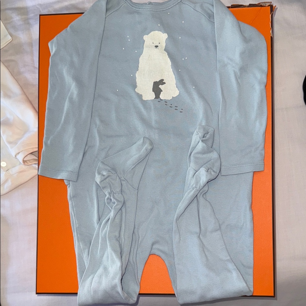 Bonpoint Light Blue Polar Bear Footie